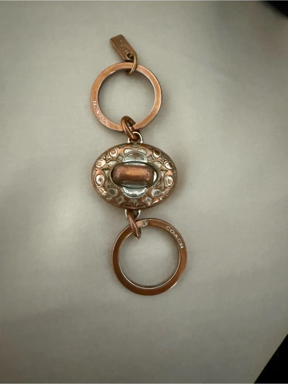Coach Vintage Y2K Copper-Tone Oval Valet Keyring! So Cool!